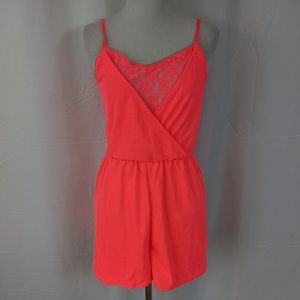 Divided H&M Hot Pink Lace Romper